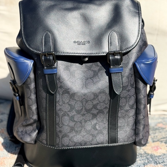 Coach Men's Black and Navy Backpack